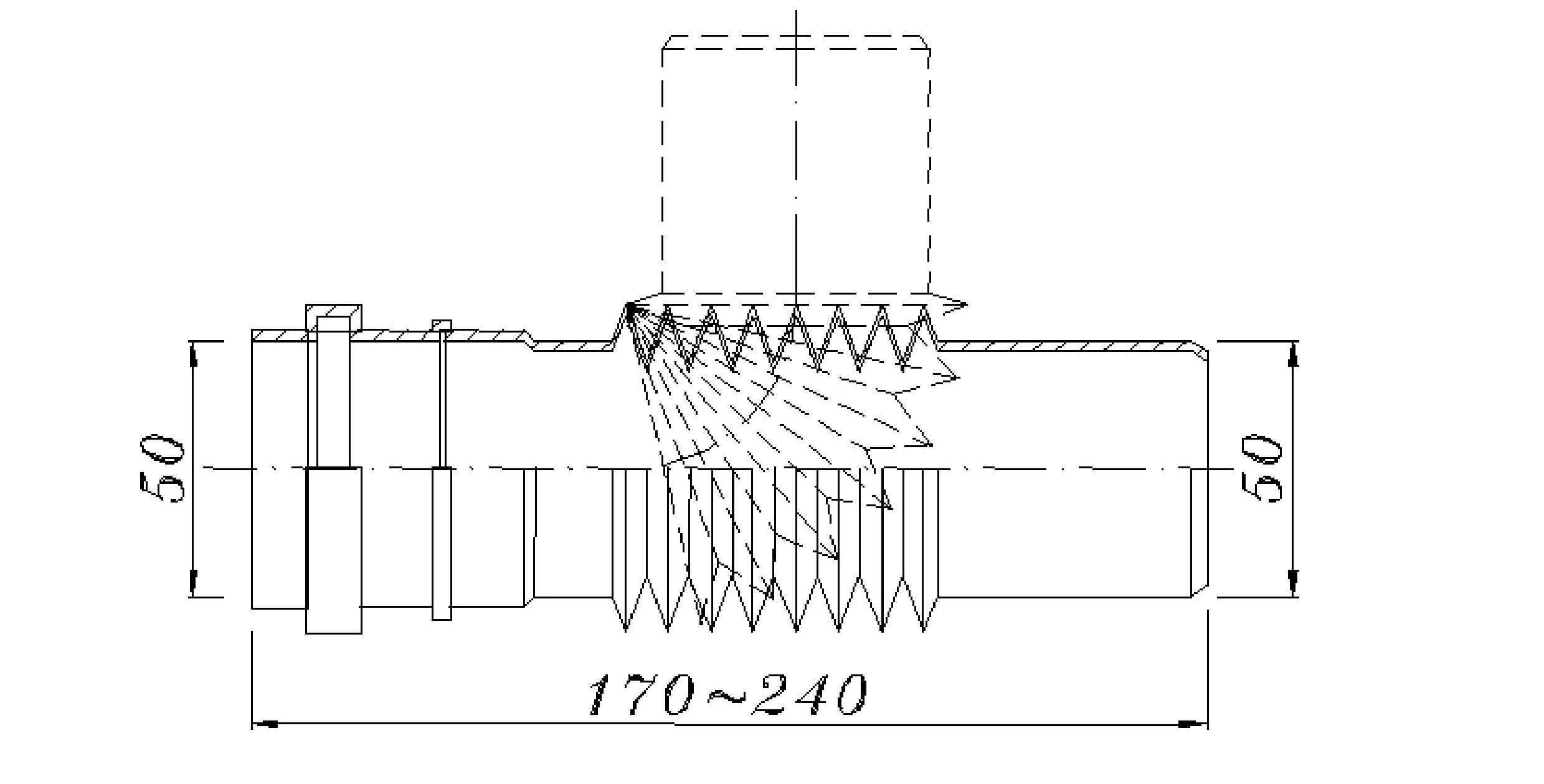 Kolano uniwersalne Flexi 50 mm z uszczelką - 2
