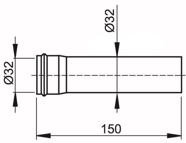 Przedłużka syfonu umywalkowego 32x140 mm z kielichem chrom - 2