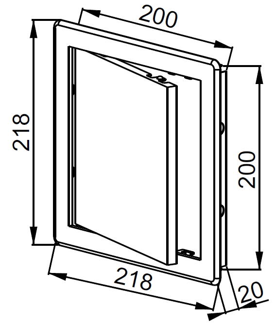 Drzwiczki rewizyjne plastikowe 20x20 białe - 2