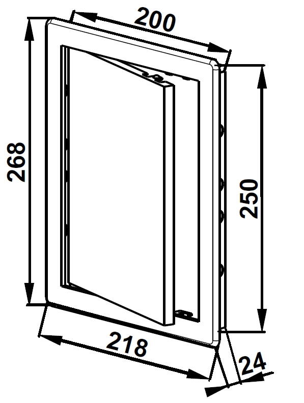 Drzwiczki rewizyjne plastikowe 20x25 białe - 2
