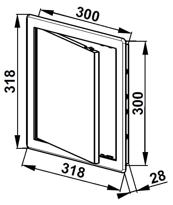 Drzwiczki rewizyjne plastikowe 30x30 białe - 2