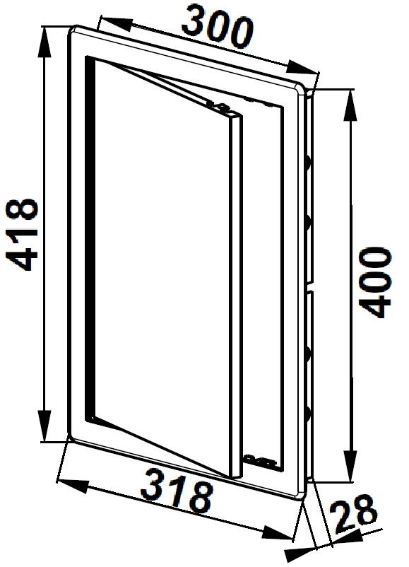 Drzwiczki rewizyjne plastikowe 30x40 białe - 2