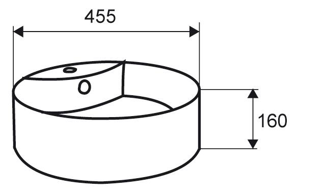 Umywalka nablatowa Kerra KR 138 46 cm - 2