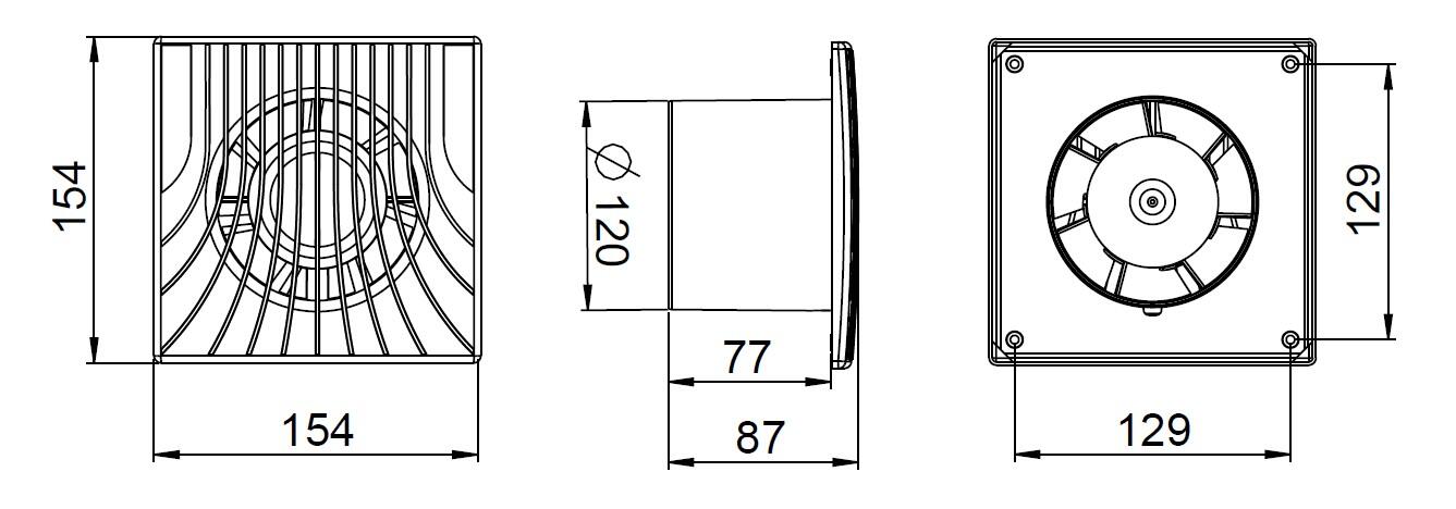 Wentylator łazienkowy WA120T z wyłącznikiem czasowym - 2