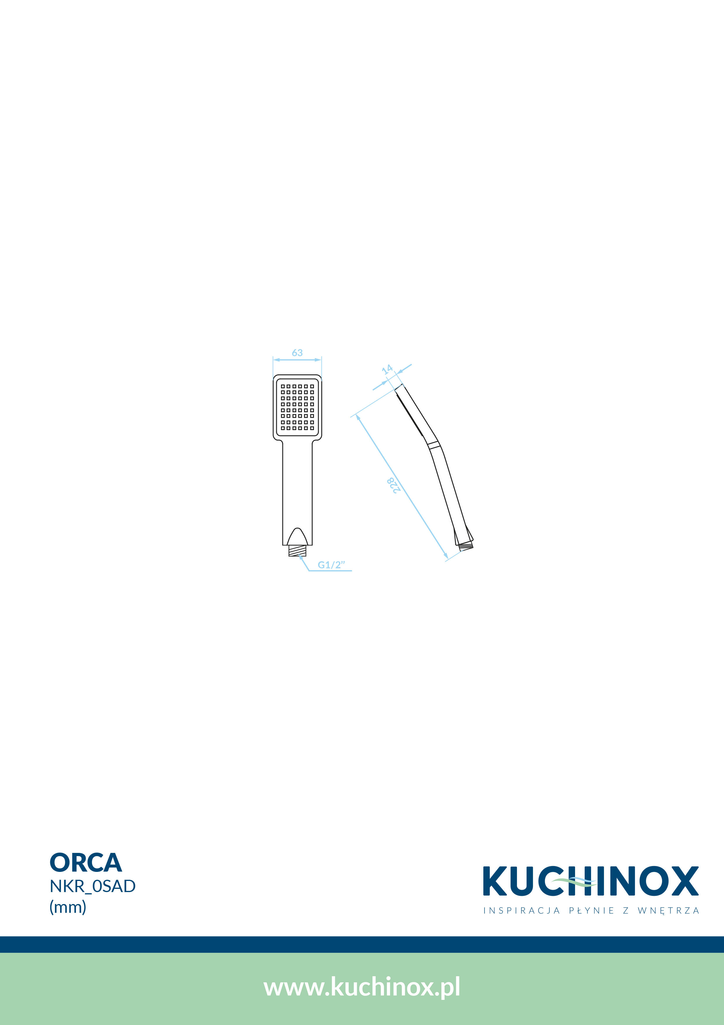 Słuchawka prysznicowa Kuchinox Orca chrom - 2