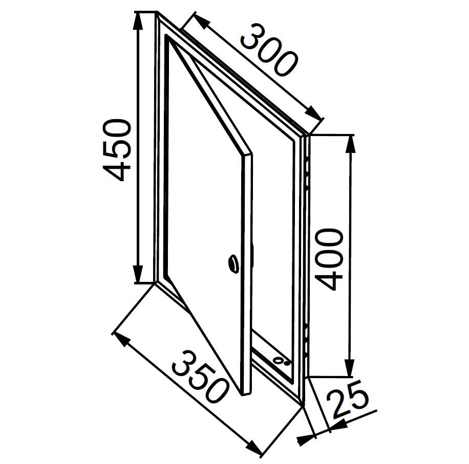 Drzwiczki rewizyjne metalowe 30x40 DM92Z zamek - 2