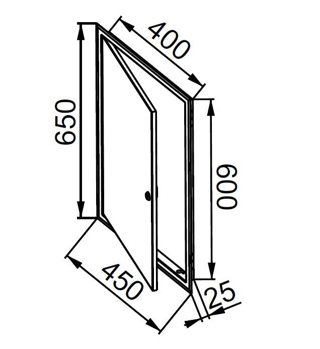 Drzwiczki rewizyjne metalowe 40x60 DM101Z zamek - 2