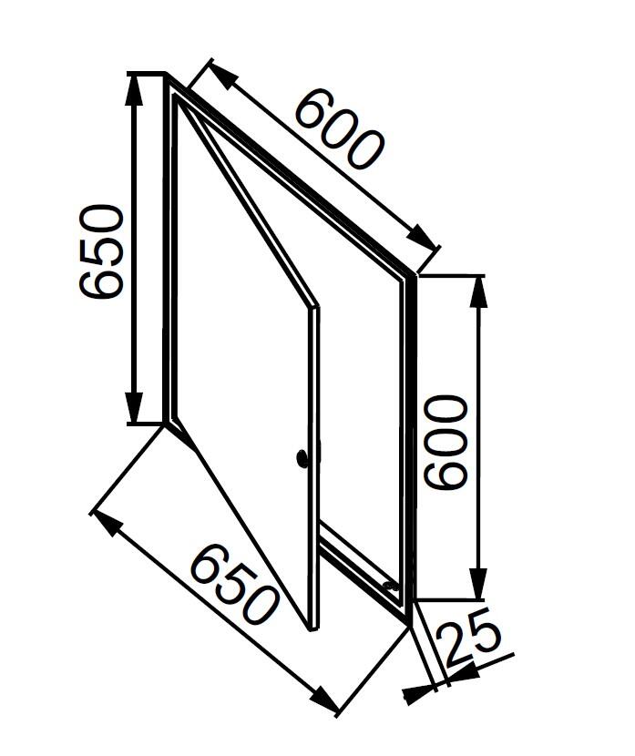 Drzwiczki rewizyjne metalowe 60x60 DM104Z zamek - 2