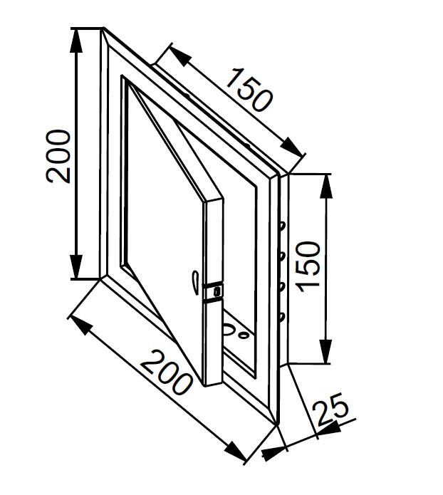 Drzwiczki rewizyjne metalowe 15x15 DM82 białe - 3
