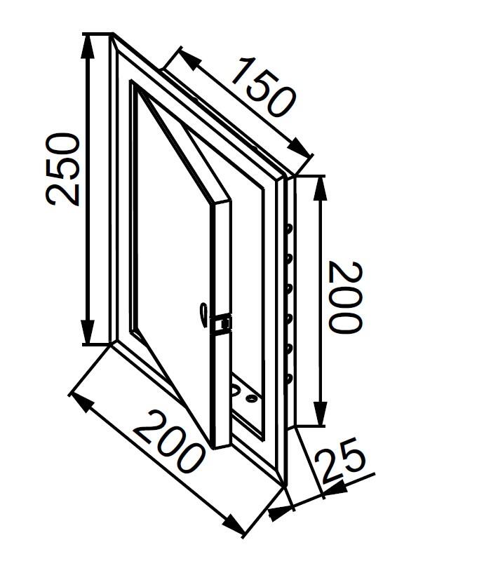 Drzwiczki rewizyjne metalowe 15x20 DM83 białe - 2