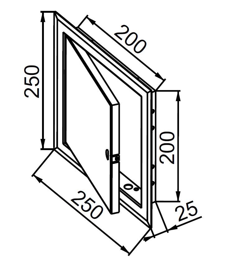 Drzwiczki rewizyjne metalowe 20x20 DM85 białe - 2