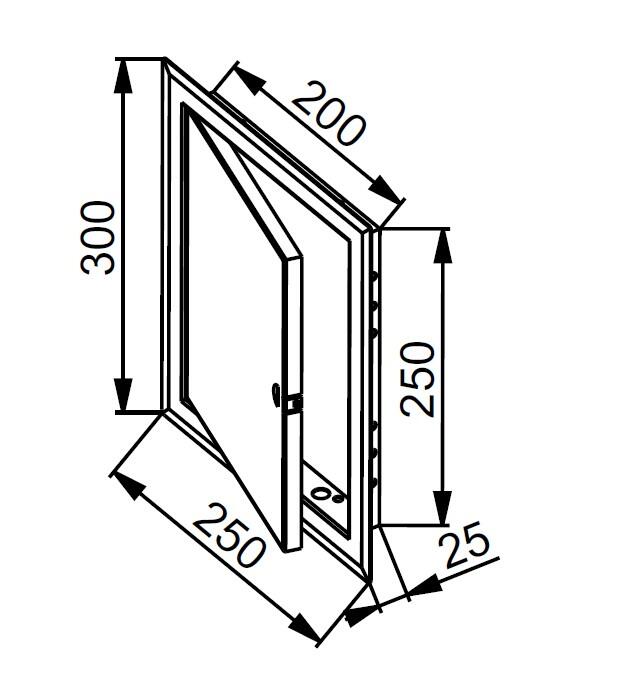 Drzwiczki rewizyjne metalowe 20x25 DM86 białe - 2