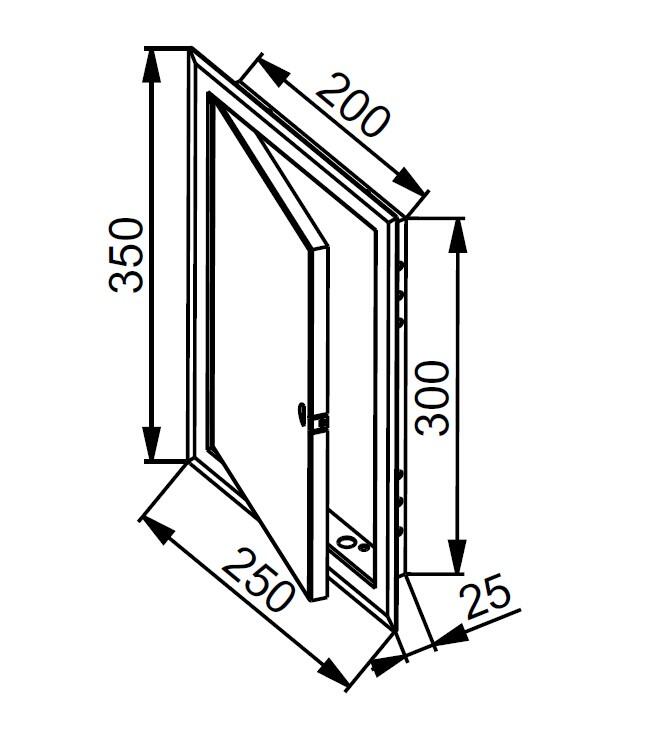 Drzwiczki rewizyjne metalowe 20x30 DM87 białe - 2