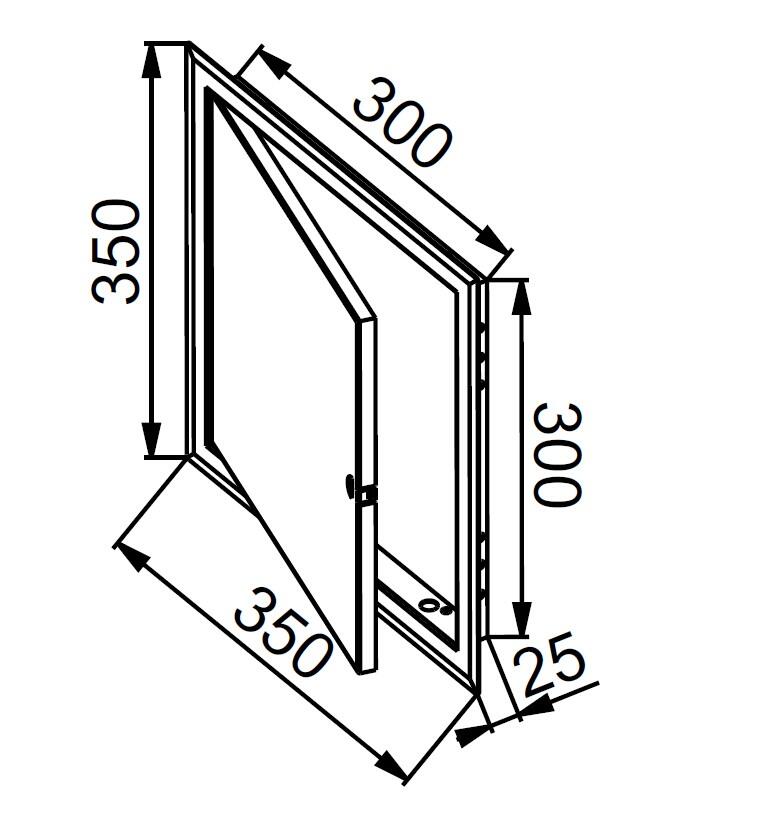 Drzwiczki rewizyjne metalowe 30x30 DM91 białe - 2