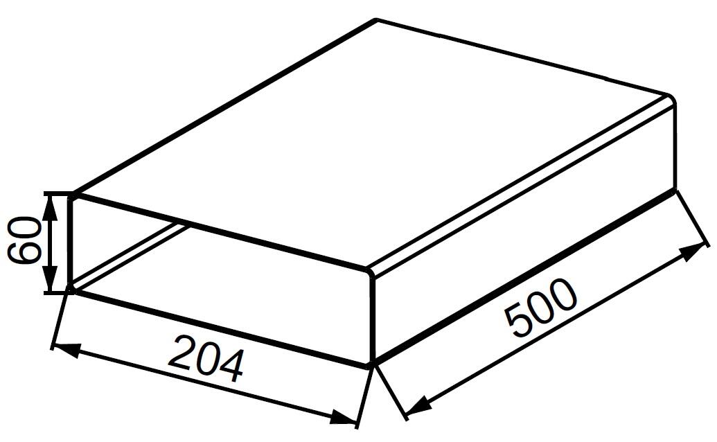 Kanał wentylacyjny płaski 60x204 0,5mb KP204-05 - 2