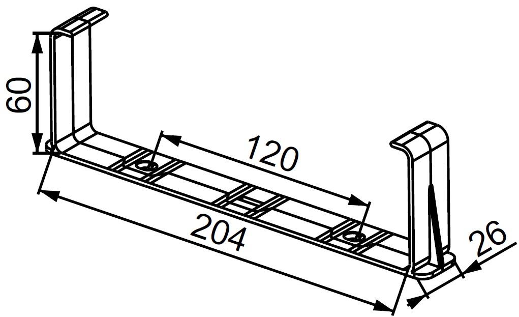 Uchwyt kanału płaskiego 60x204 KP204-28 - 2