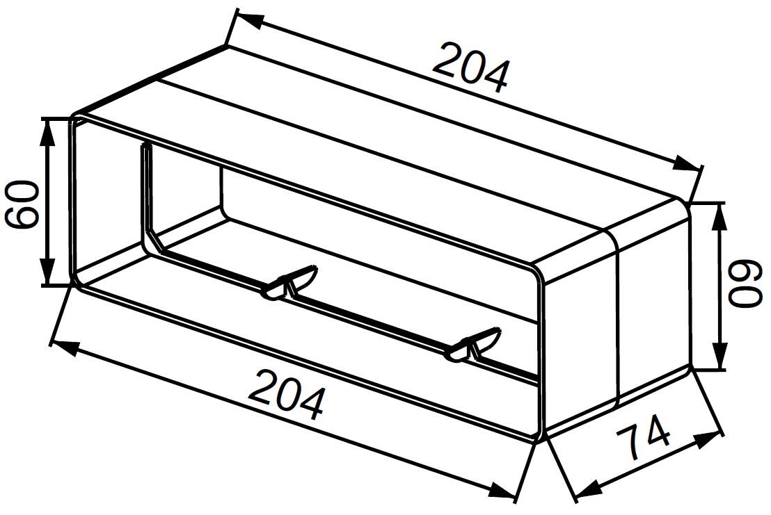 Łącznik kanału płaskiego 60x204 KP204-21 - 2