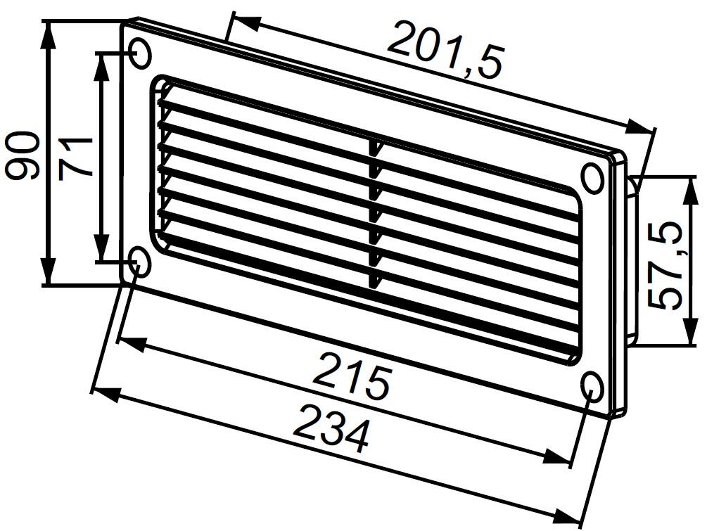Osłona kanału płaskieg 60x204 KP204-30 - 2