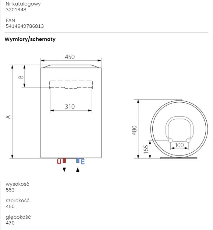 Elektryczny ogrzewacz wody Blu1 Eco 80 l - 2