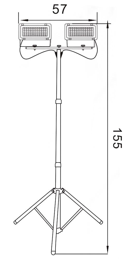 Naświetlacz na statywie LED 2x40W 2x3500lm 6400K IP65 - 2