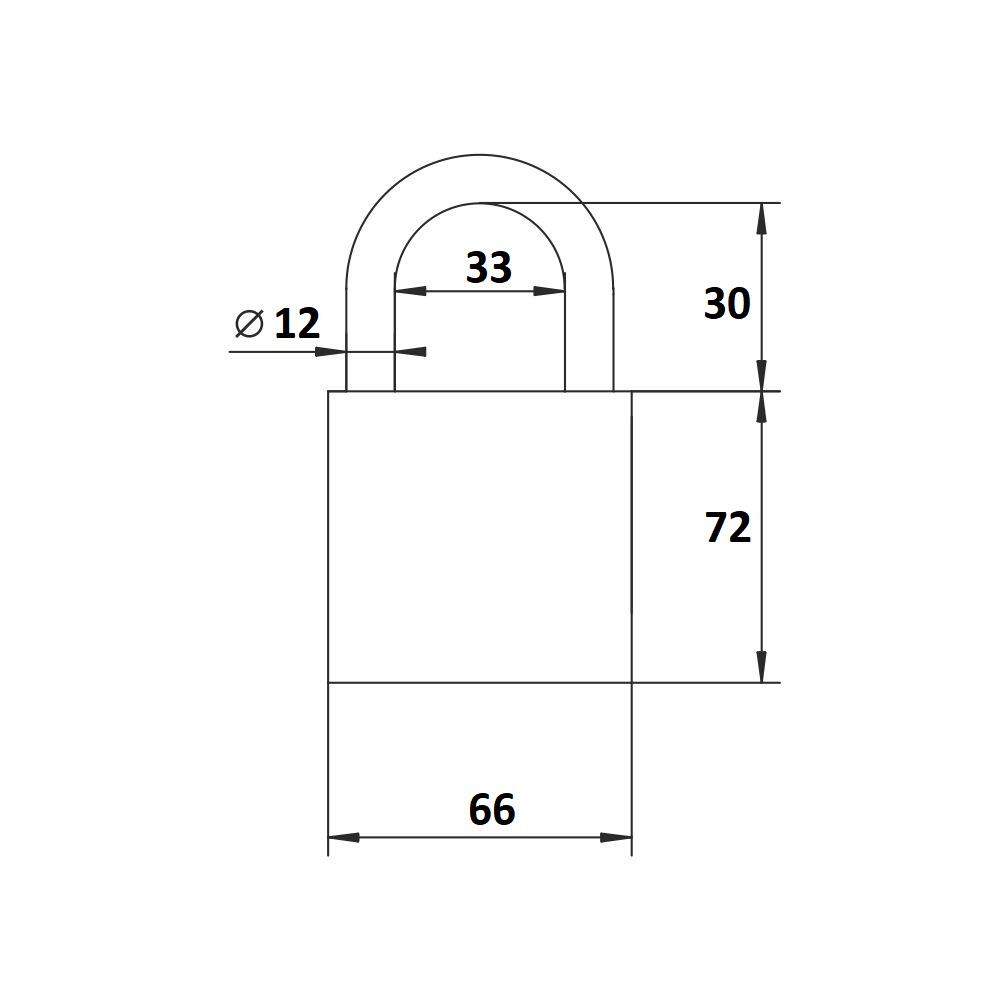 Kłódka zasuwkowa znalowa 66 mm - 2