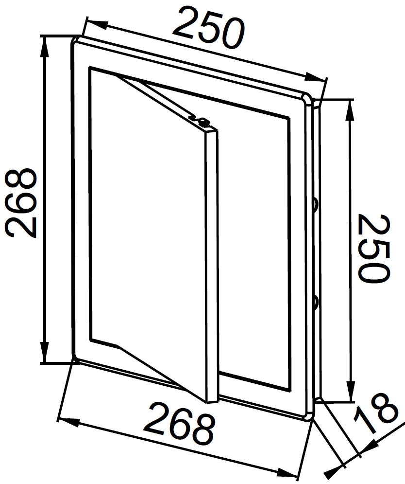 Drzwiczki rewizyjne plastikowe 25x25 białe - 2