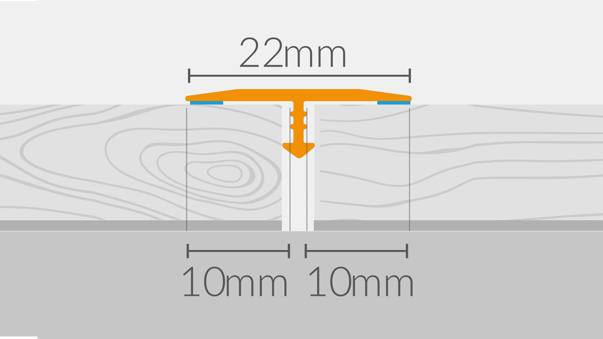 Profil dylatacyjny Pro T 930x22mm Srebrny - 2