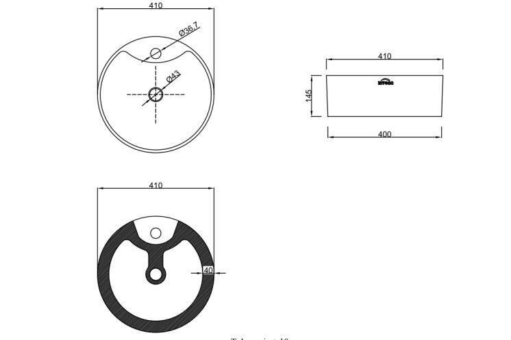 Umywalka nablatowa Invena Rondi 41 cm biała - 2