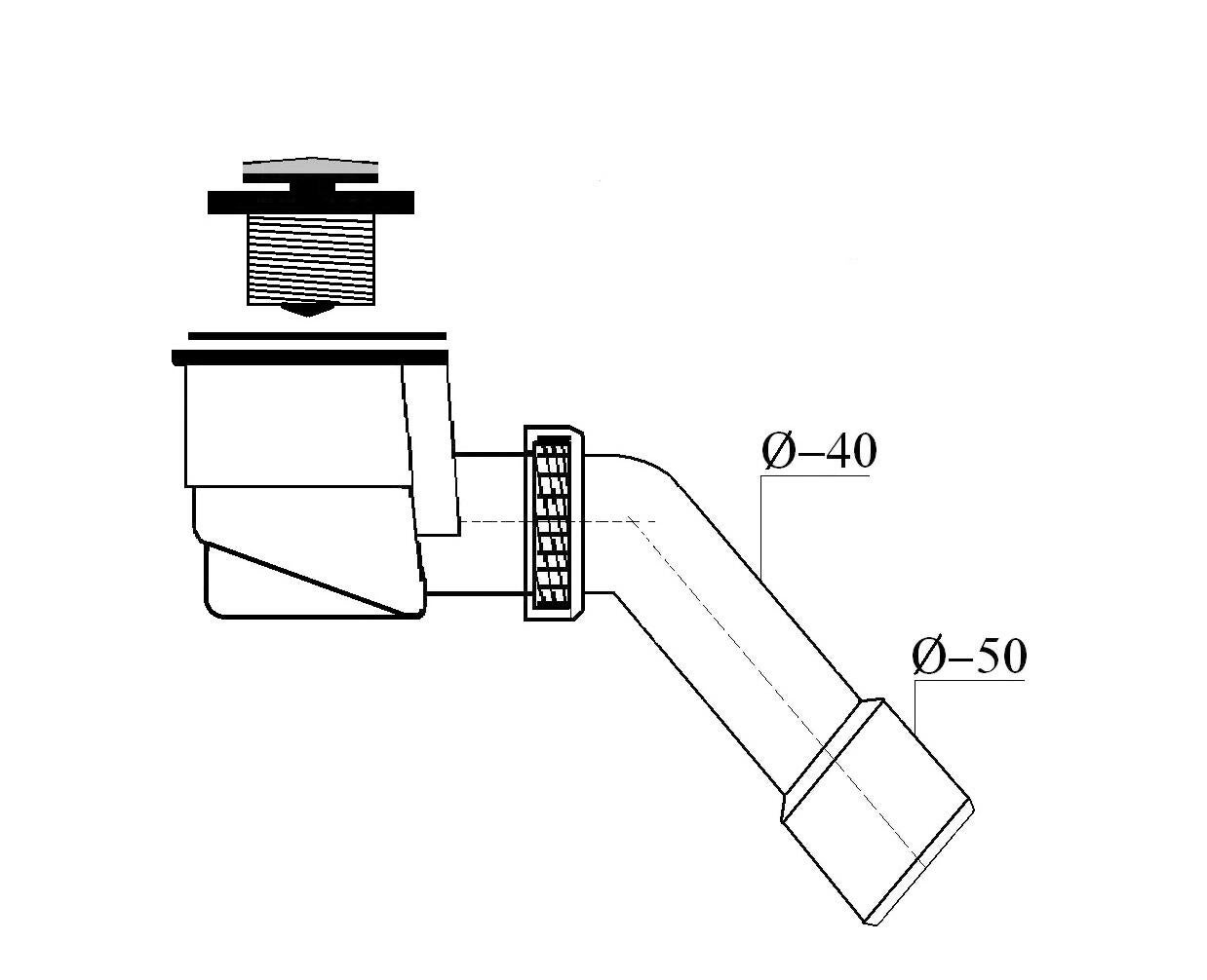 Syfon brodzikowy niski 60 mm klik-klak - 2