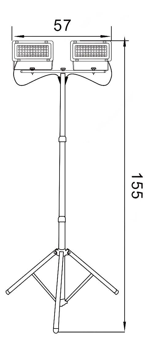 Naświetlacz na statywie LED 2x40W 2x3500lm 6400K IP65 - 3
