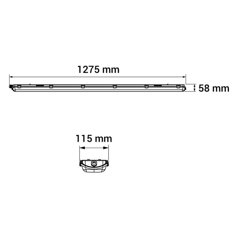 Oprawa hermetyczna do świetlówek LED 2xT8 G13 IP54 120cm - 3