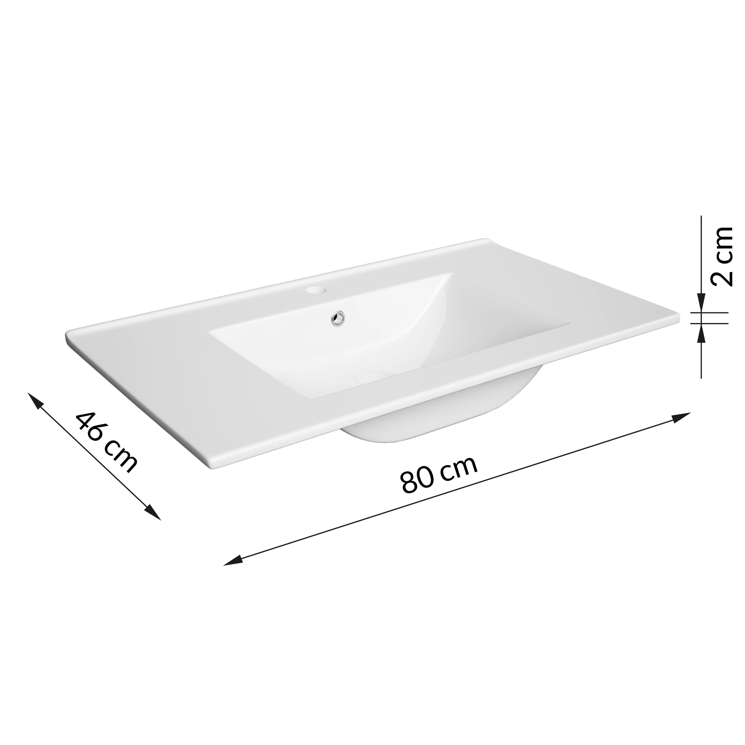 Umywalka meblowa Onas Plan 80 cm biała - 2