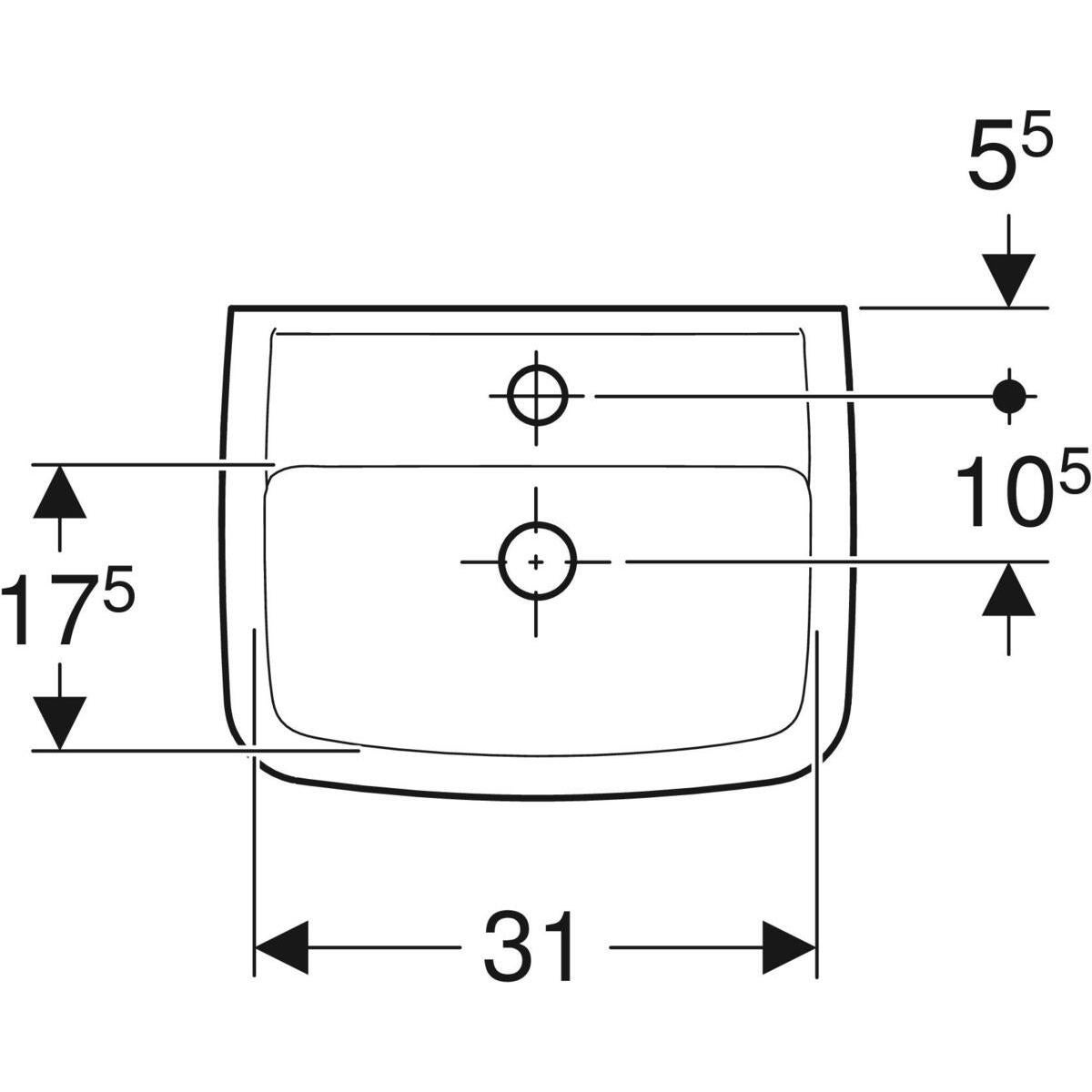 Umywalka meblowa Koło Rekord 40 x 31 cm biała - 2
