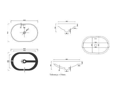 Umywalka wpuszczana Invena Nike 60 cm biała - 3