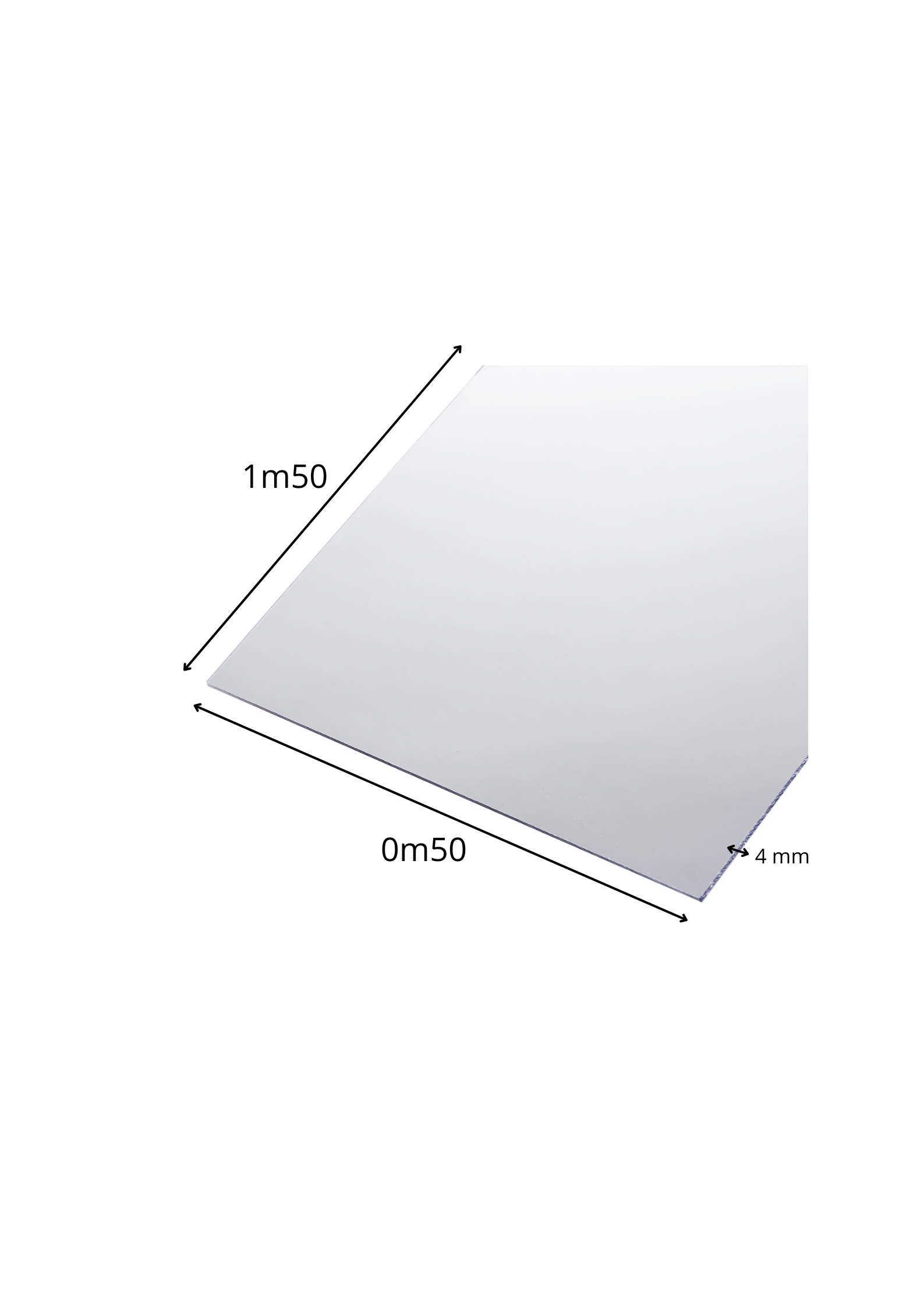 Placa de vidrio sintético POLYGLASS 150x150 cm transparente 4mm espesor
 - 2