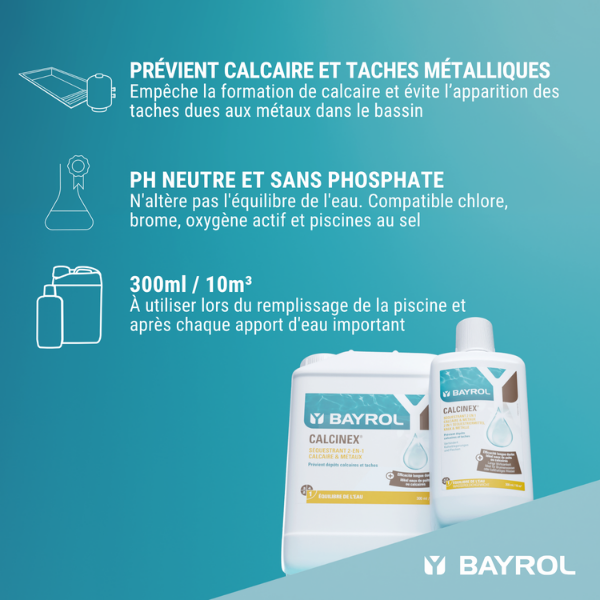 Anti calcaire piscine BAYROL Calcinex, liquide 3 l - 2