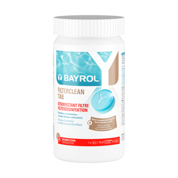 Désinfection filtre à sable BAYROL Filterclean Tab, galet 200 g, 1 kg - 5