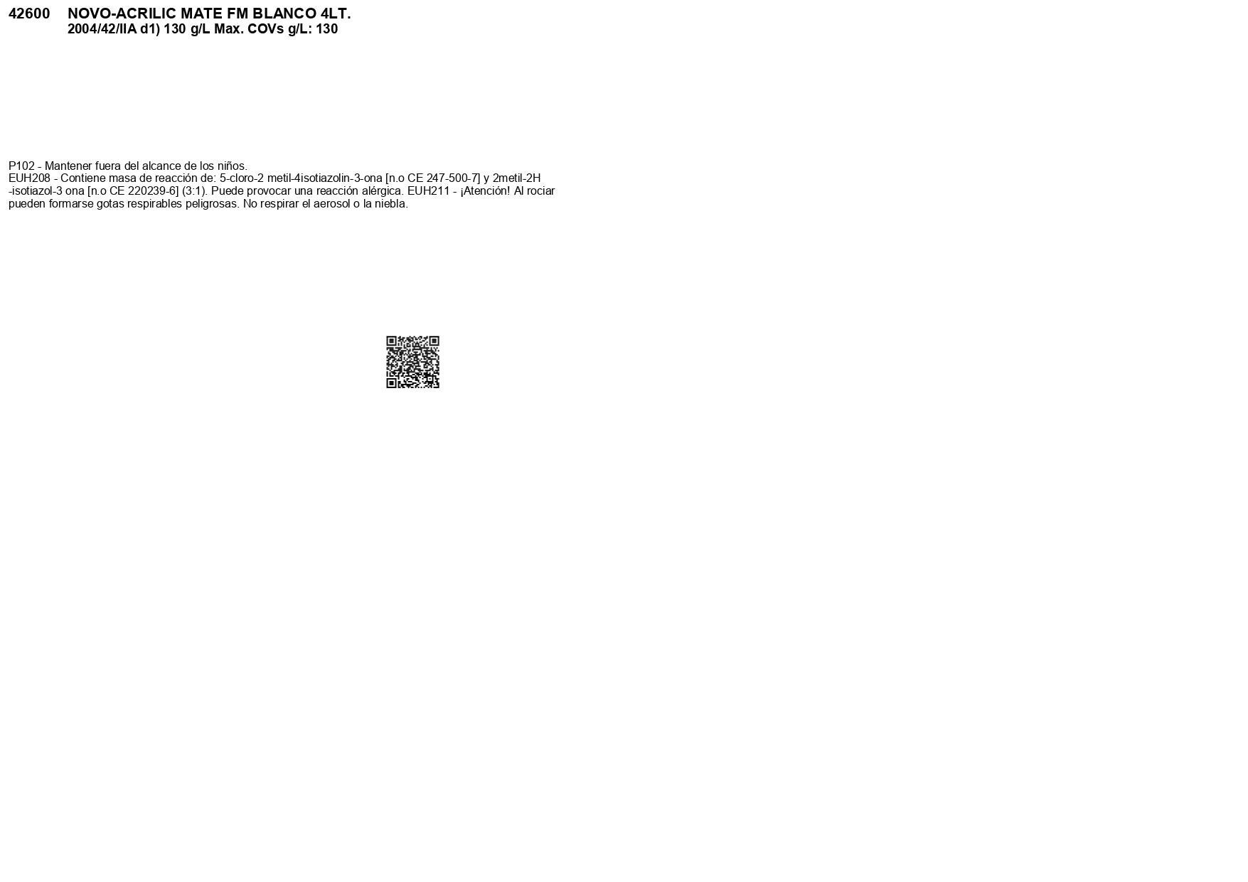 ESMALTE ACRILICO MATE NOVOACRILIC 4L BLANCO - 3