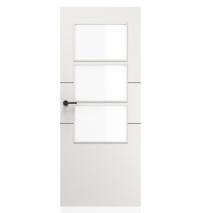 PUERTA INTERIOR EN BLOCK VT2 N LACADA BLANCA ACRISTALADA 82.5CM DERECHA
