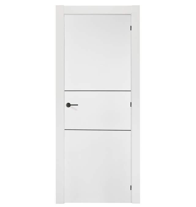 PUERTA INTERIOR EN BLOCK VT2 N LACADA BLANCA CIEGA 60.5CM DERECHA