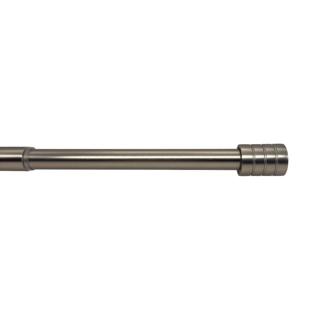 Kit bastone per tenda estensibile Basic 120/210 cm in ferro nichelato grigio nichel ø 20 mm