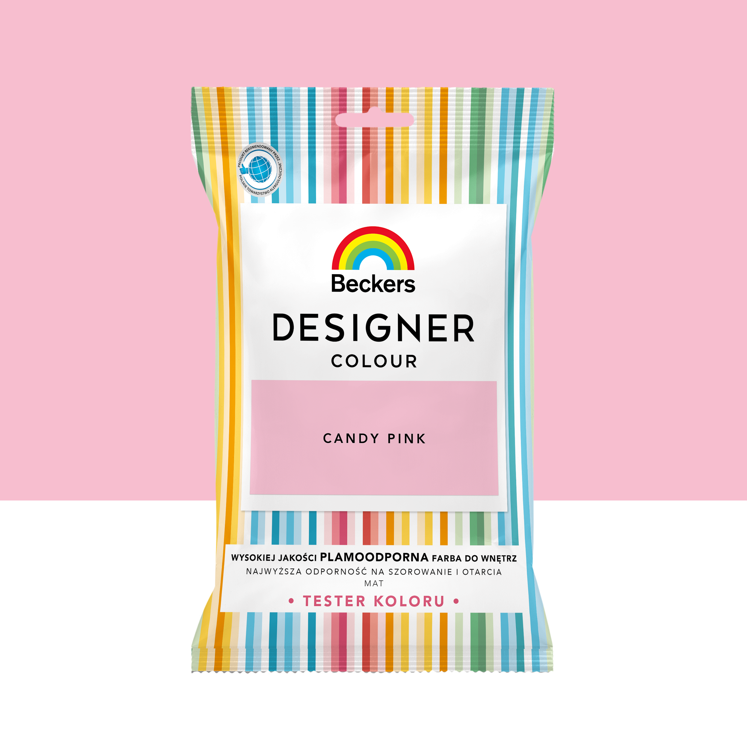 Tester farby Beckers Designer Colour Candy pink 50 ml