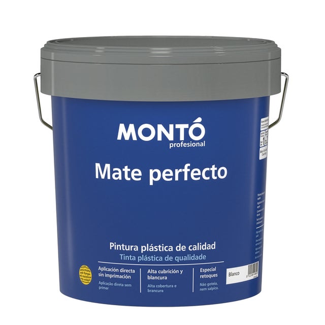 PINTURA PLÁSTICA INTERIOR/EXTERIOR MATE PERFECTO 14L BLANCO