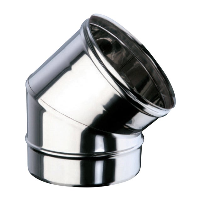 CODO 45º INOXIDABLE PARED SIMPLE 200MM