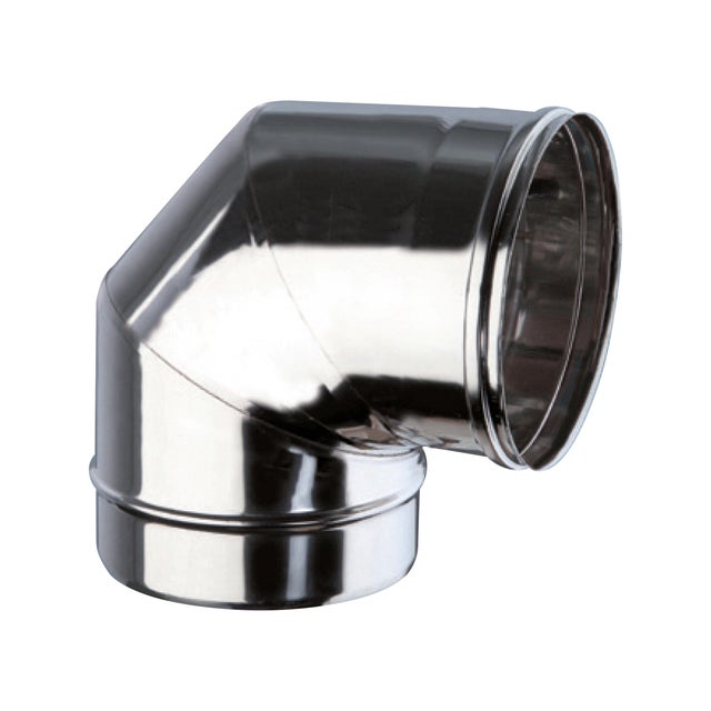 CODO 90º INOXIDABLE PARED SIMPLE 150MM