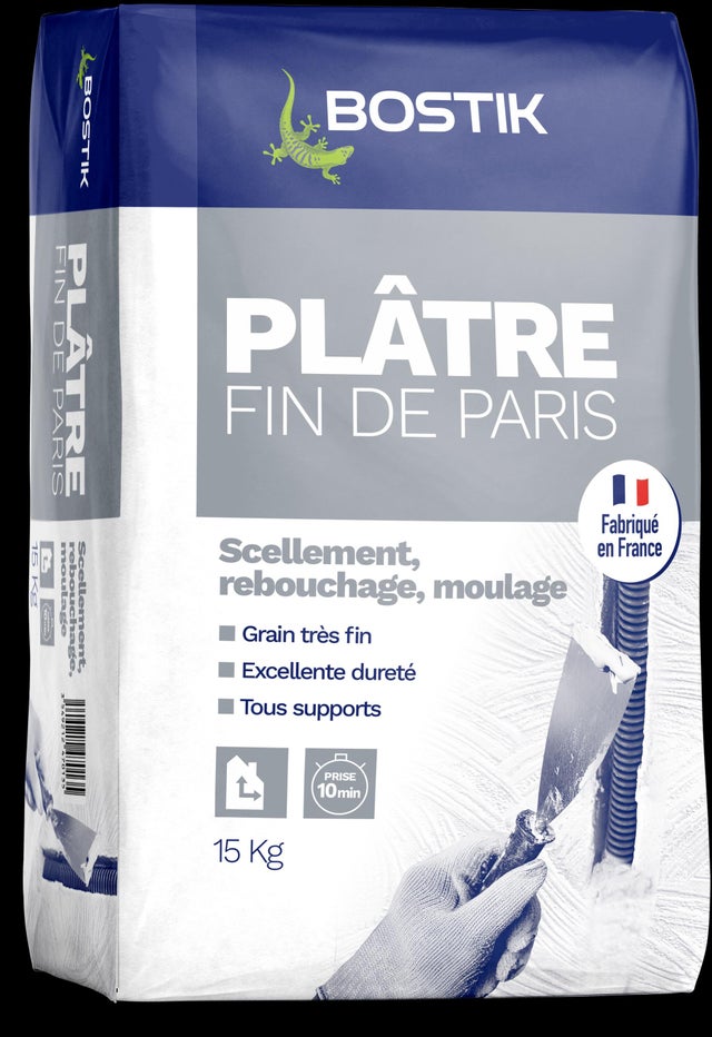 Plâtre fin de Paris en poudre intérieur 15 kg - BOSTIK
