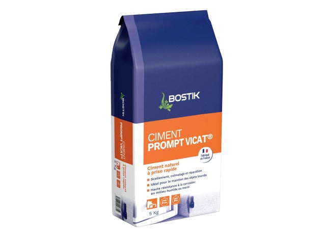 Ciment prise rapide en poudre intérieur & extérieur 5 kg - Prompt Vicat BOSTIK