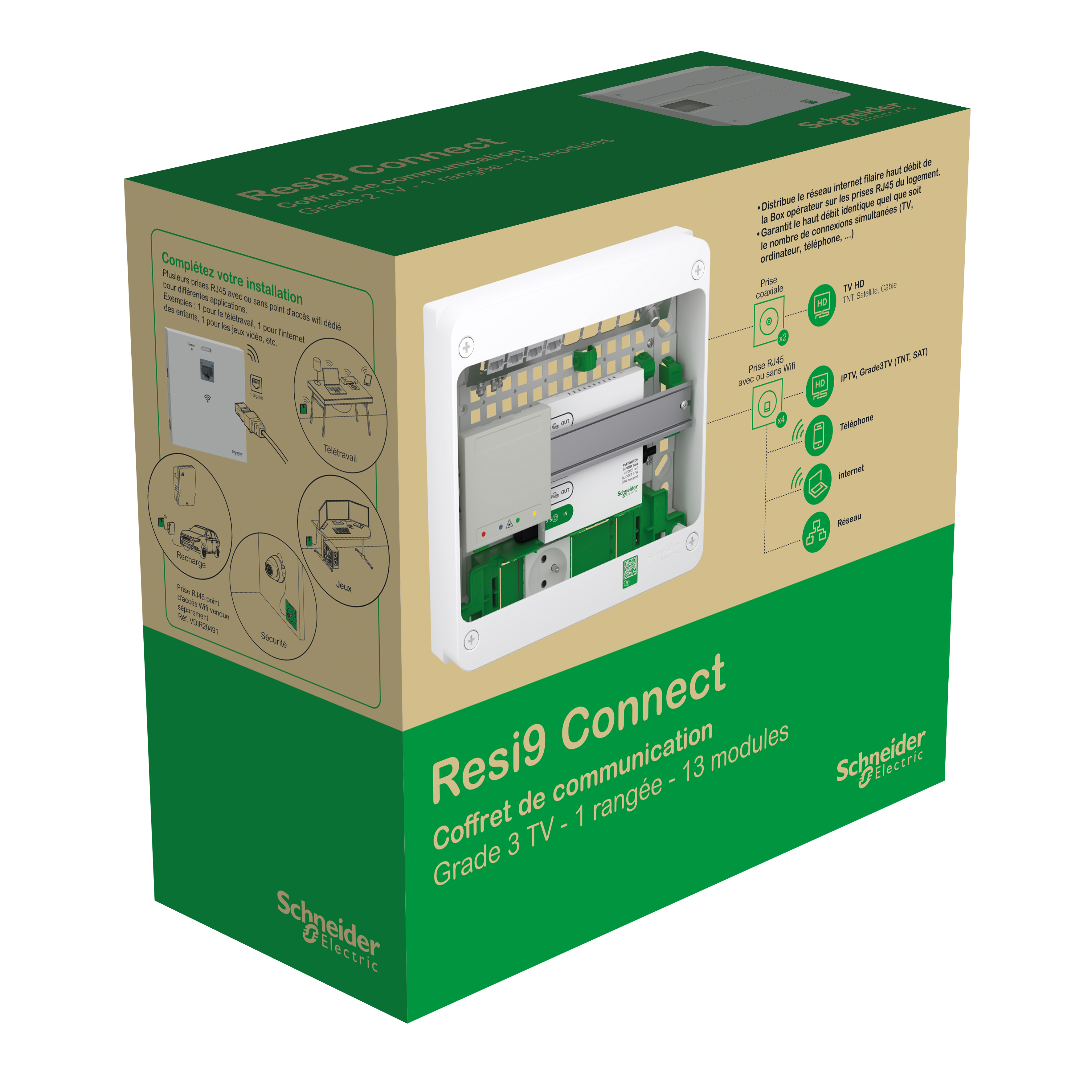 Coffret communication 13 modules grade 3TV Wifi Resi9 Connect SCHNEIDER ELECTRIC - 5