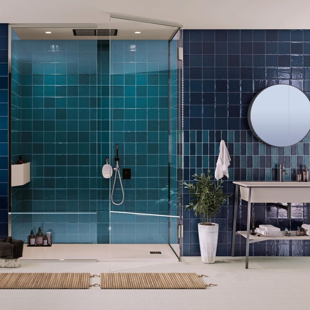 Piastrella da rivestimento interno in maiolica 15 x 15 cm smaltato blu lucido Chic Bondi Sp. 7.7 mm 1 mq