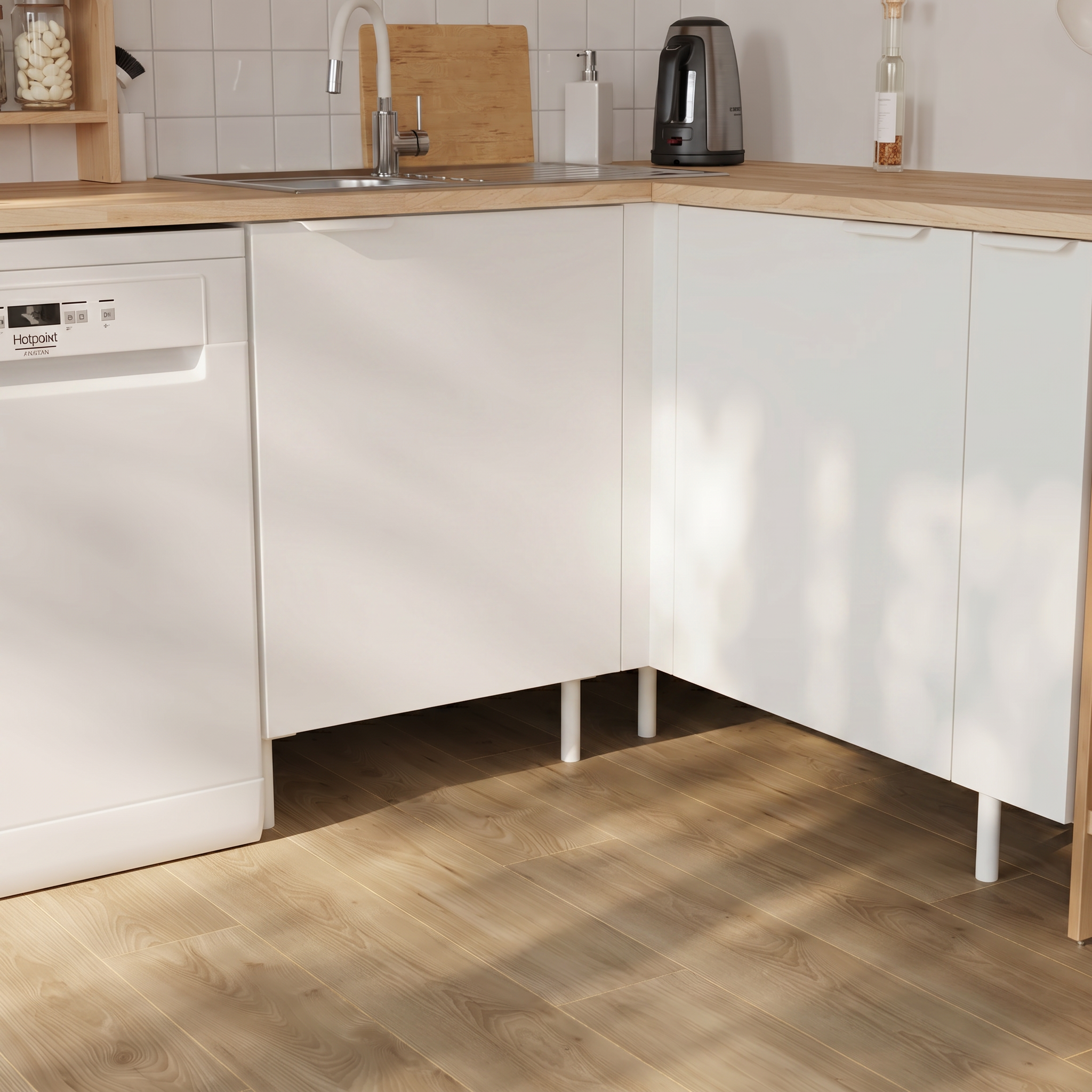 Mueble bajo de cocina Delinia ID Eleki blanco mate 1 puerta 60 x 72.1 cm - 3